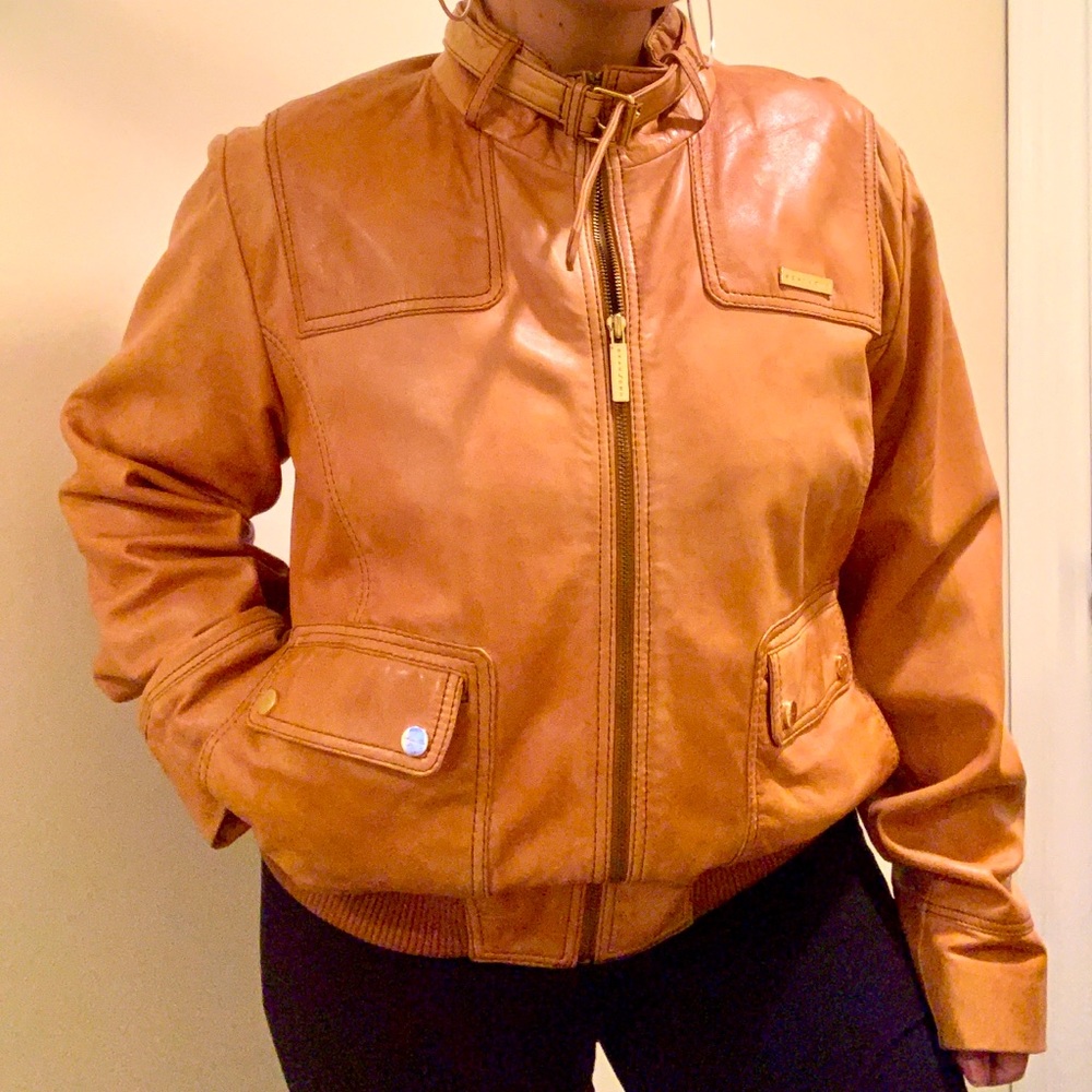 Sean Jean Lamb Leather Motorcycle Jacket